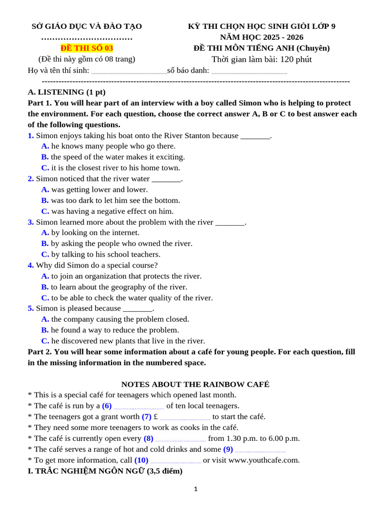 English Exam for 9th Grade Students | PDF | Diet (Nutrition) | Diet ...
