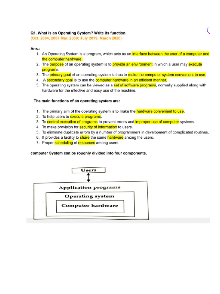 Syjc Os Imp Questions | PDF