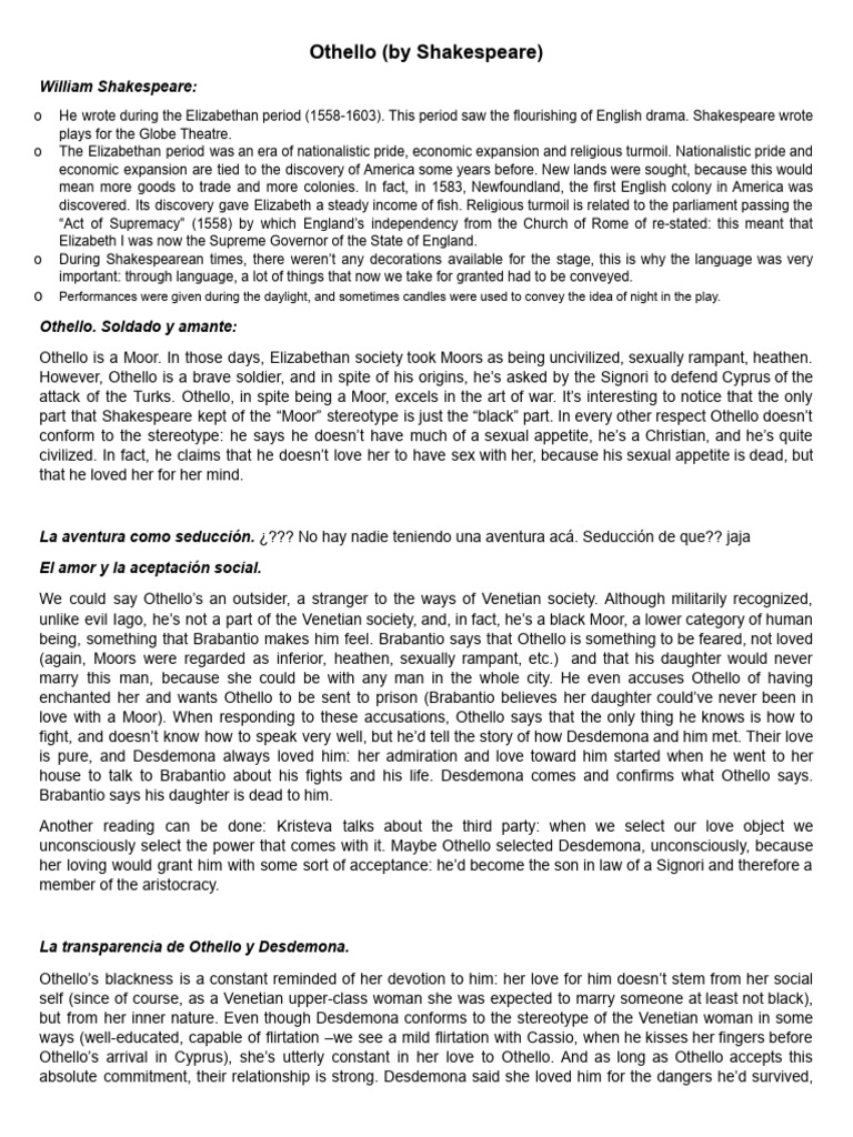 Othello: Themes of Jealousy and Identity | PDF | Othello | Iago