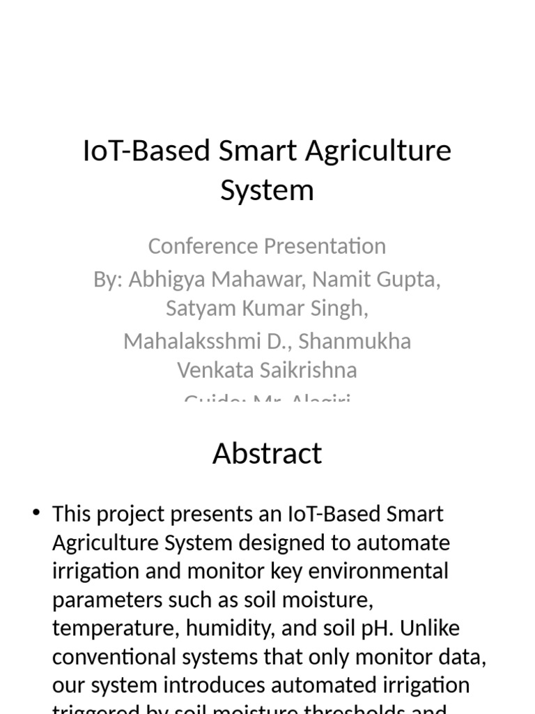 IoT Smart Agriculture Automation System | PDF