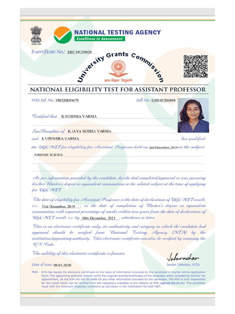 NEt Certificate | PDF