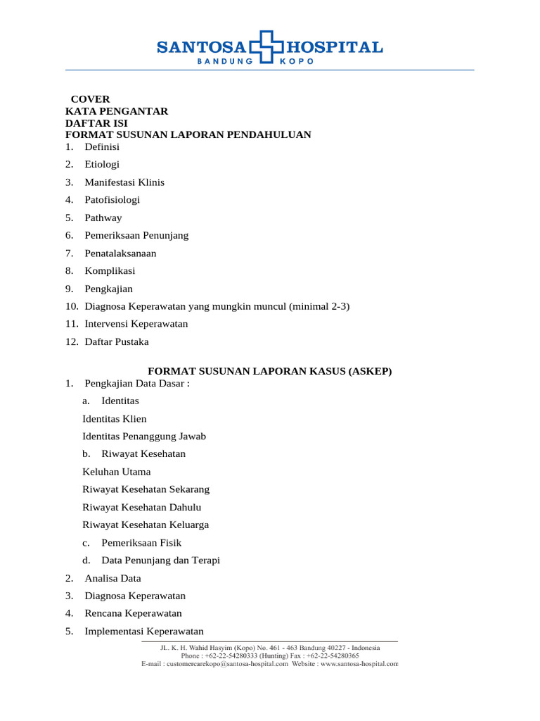 Format Susunan LP Keperawatan | PDF