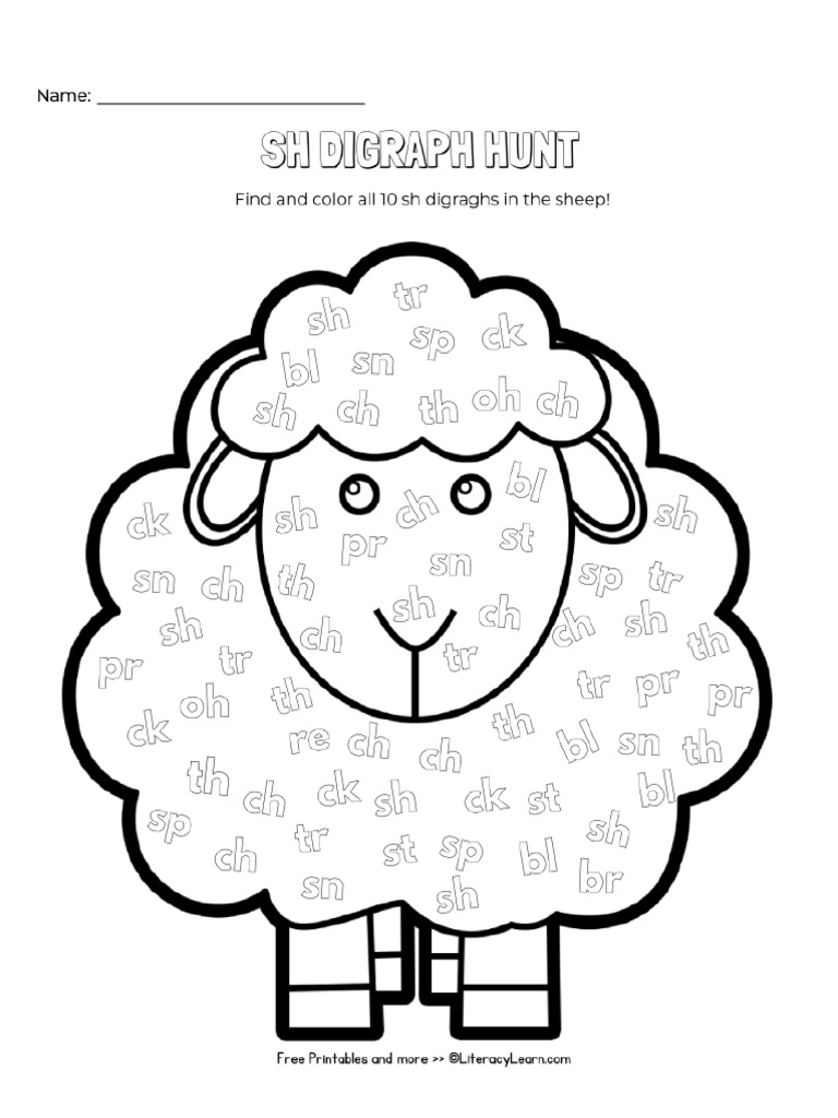 Digraph SH Visual Discrimination Worrksheets | PDF