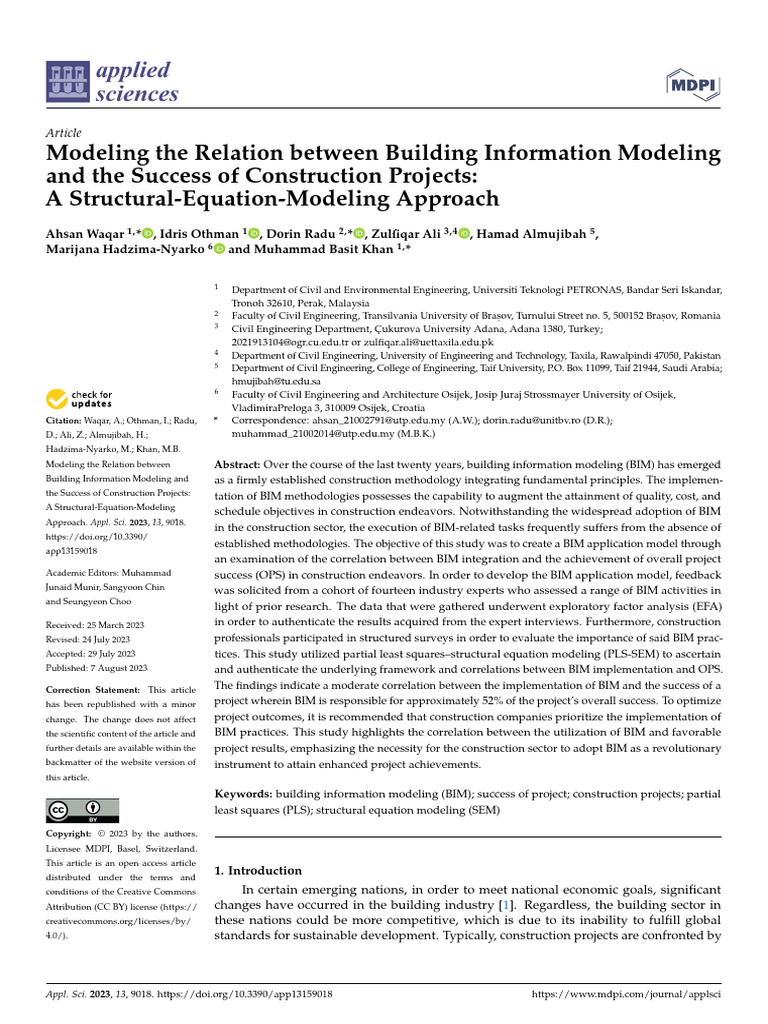 applsci-13-09018-v3 | PDF | Building Information Modeling | Methodology