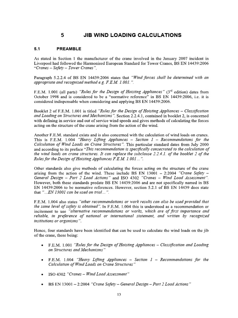 Crane Wind Load Calculation Guidelines | PDF