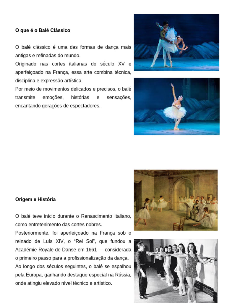 Características do Balé Clássico | PDF