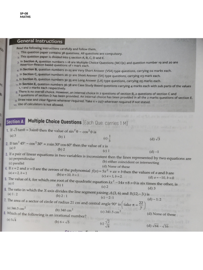 SP-08 Maths | PDF
