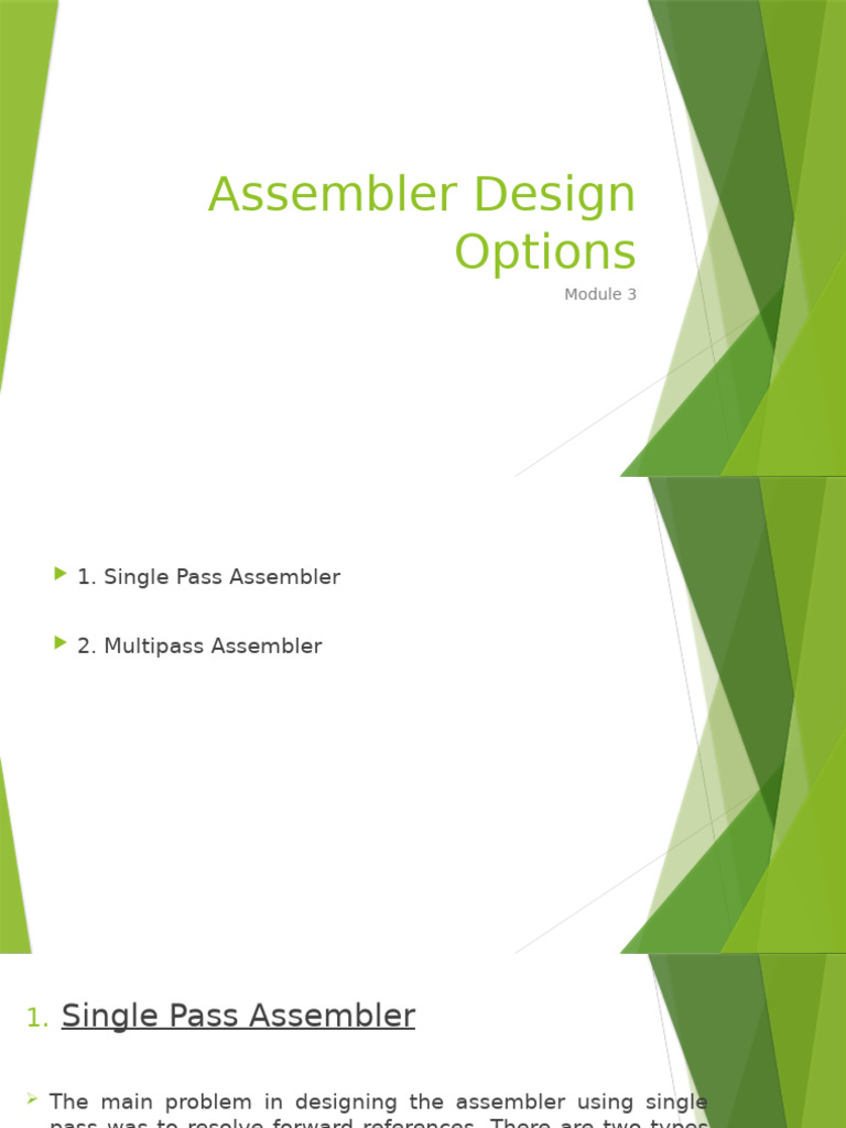 Single vs Multipass Assembler Design | PDF | Assembly Language ...
