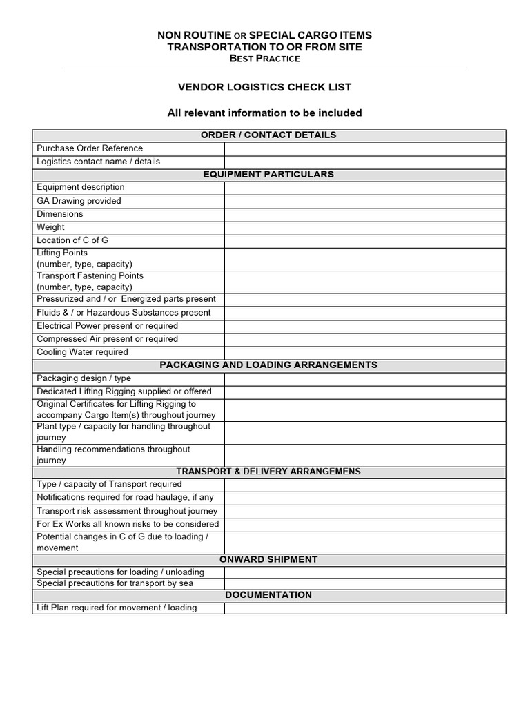 Best Practices for Special Cargo Transport | PDF