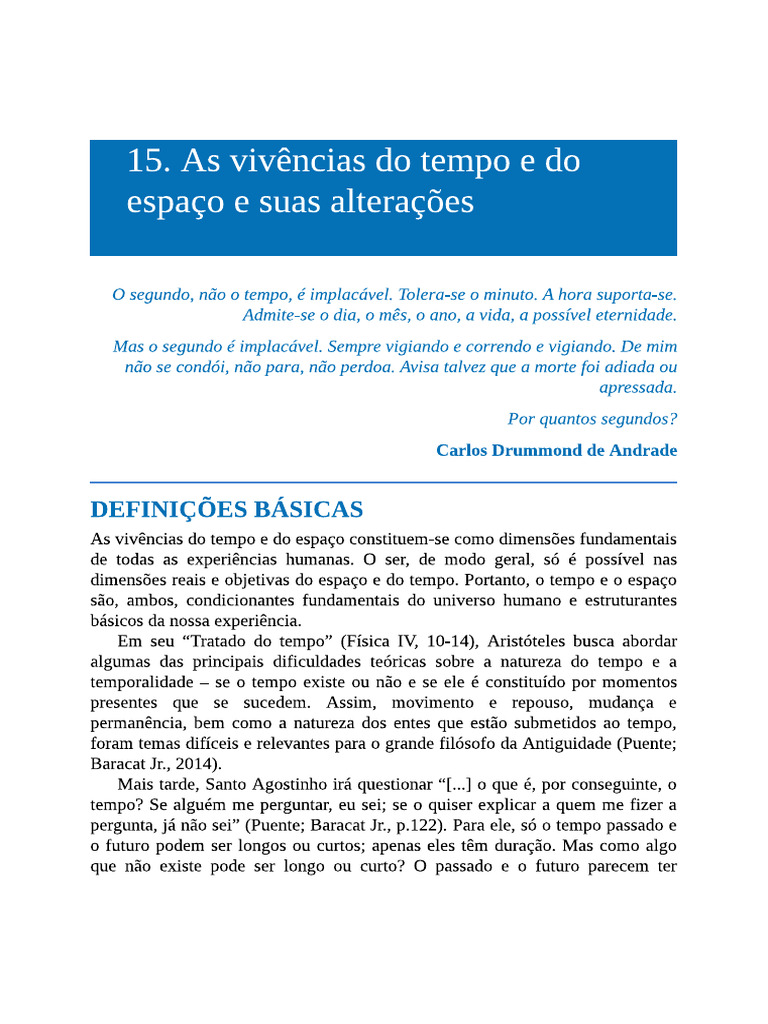 As Vivencias Do Tempo e Do Espaço e Sua | PDF