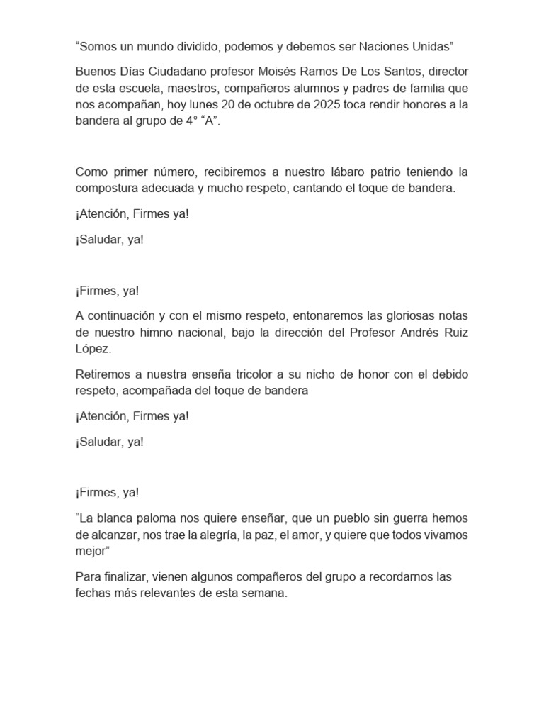 Acto Civico Octubre | PDF