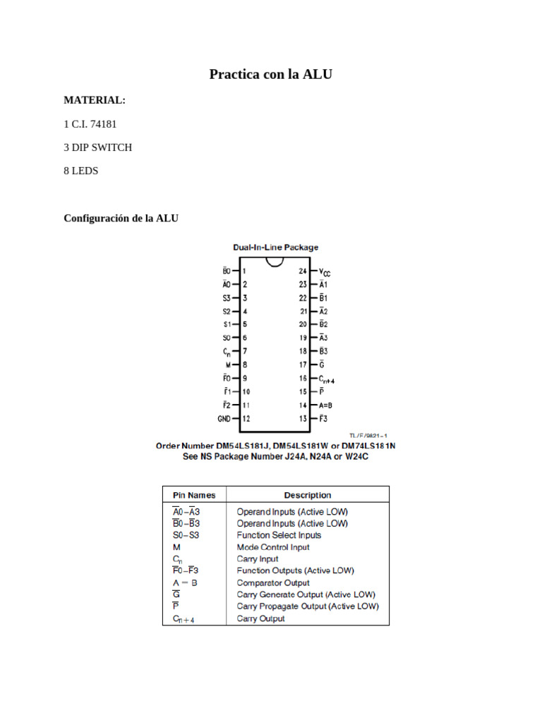Practica Con La ALU | PDF