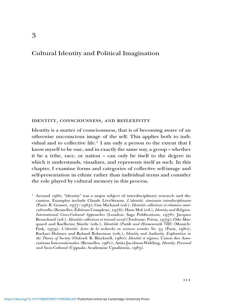 Cultural Identity and Collective Memory | PDF | Identity (Social ...