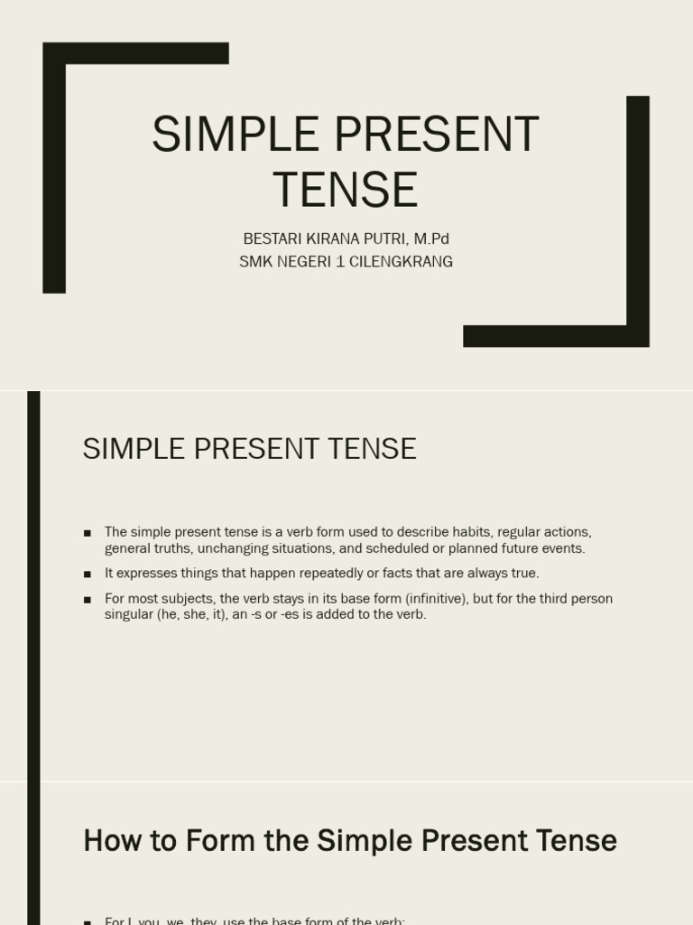 Understanding Simple Present Tense | PDF | Question | Verb