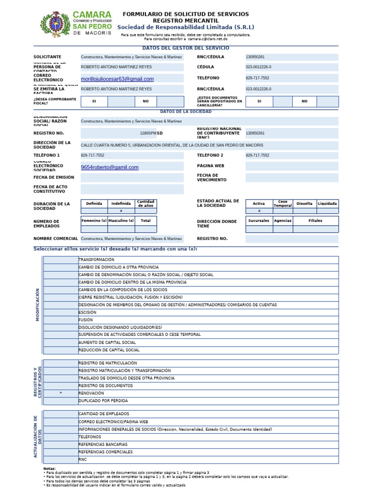 Registro de Sociedad Limitada en RD | PDF | Sociedad de responsabilidad ...