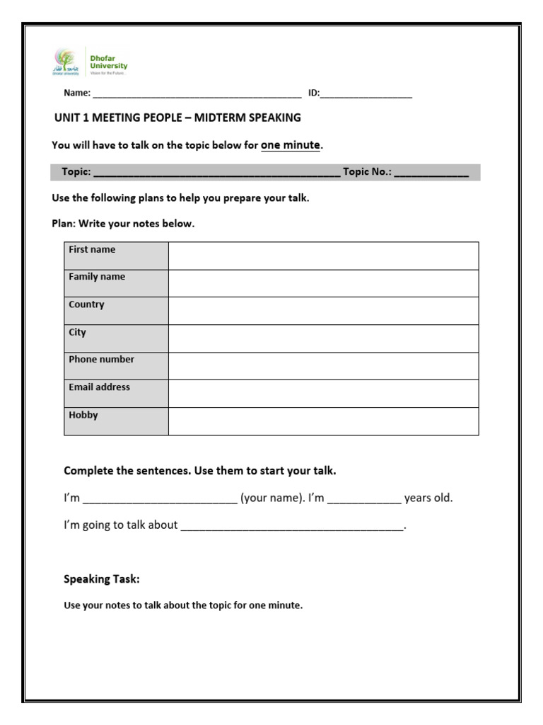 Midterm Speaking Task Preparation Guide | PDF | Syntax | Linguistics