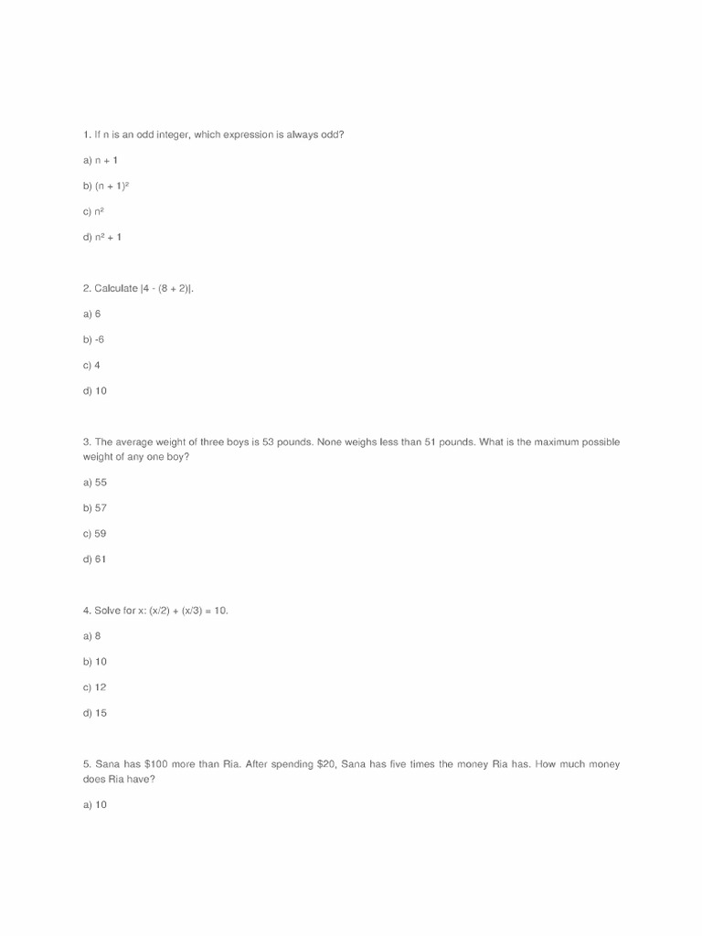 Mathematics Section | PDF