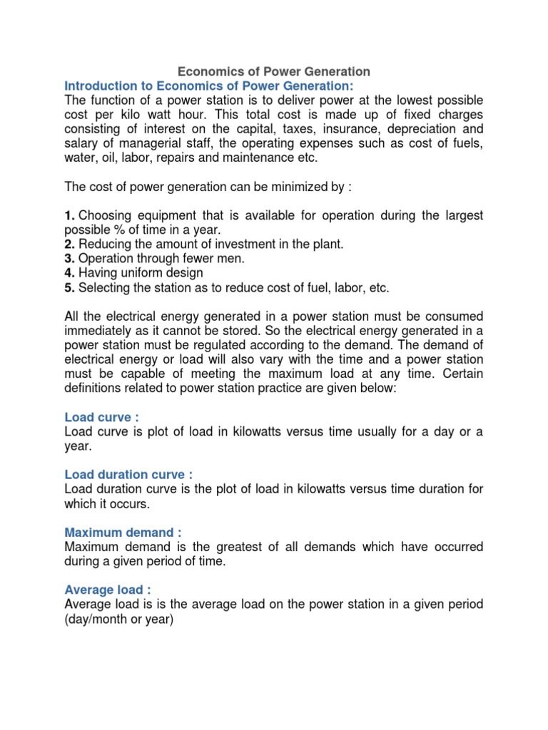 Power Generation Cost Analysis | PDF | Power Station | Hydroelectricity