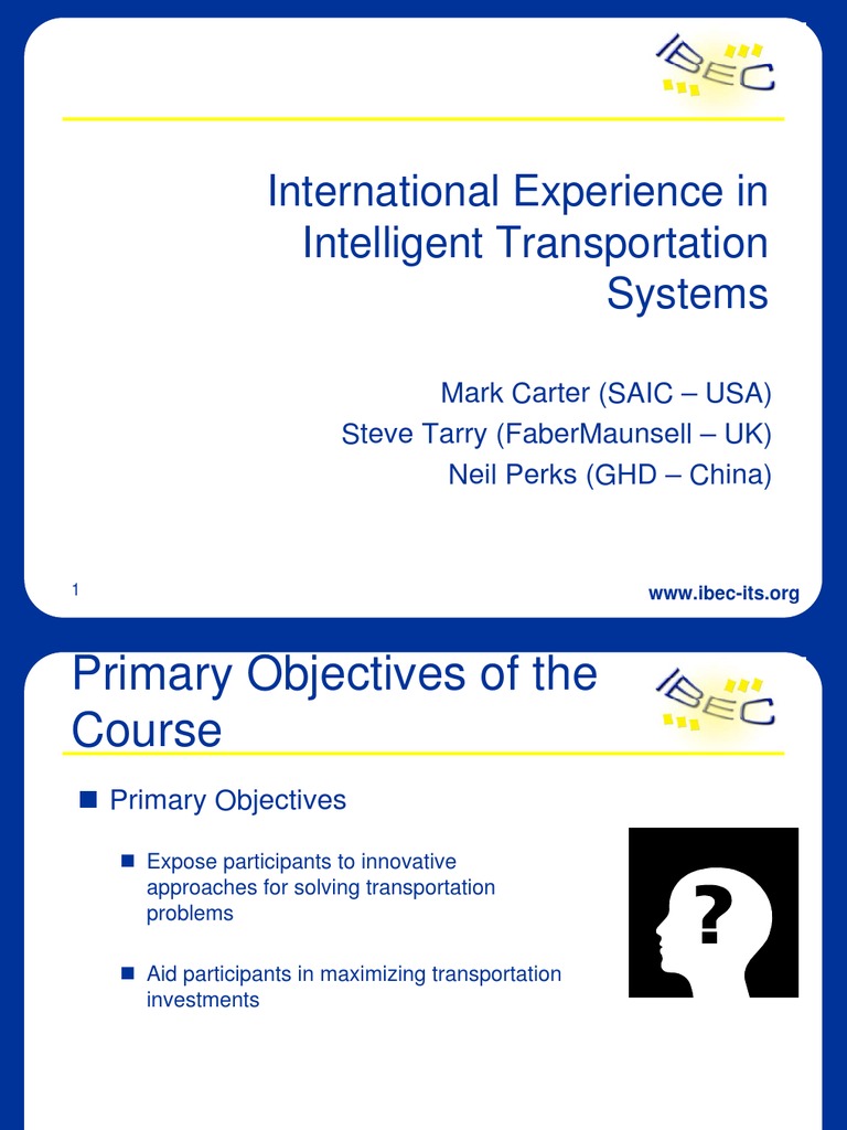 Intelligent Transportation Systems Overview | PDF | Traffic Congestion ...