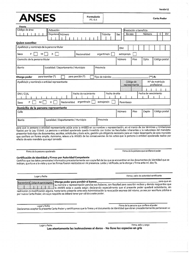 Carta Poder - Ps. 6.1 - Nueva Version | PDF