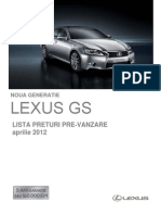 Lista Preturi Lexus NG Gs Prevanzare