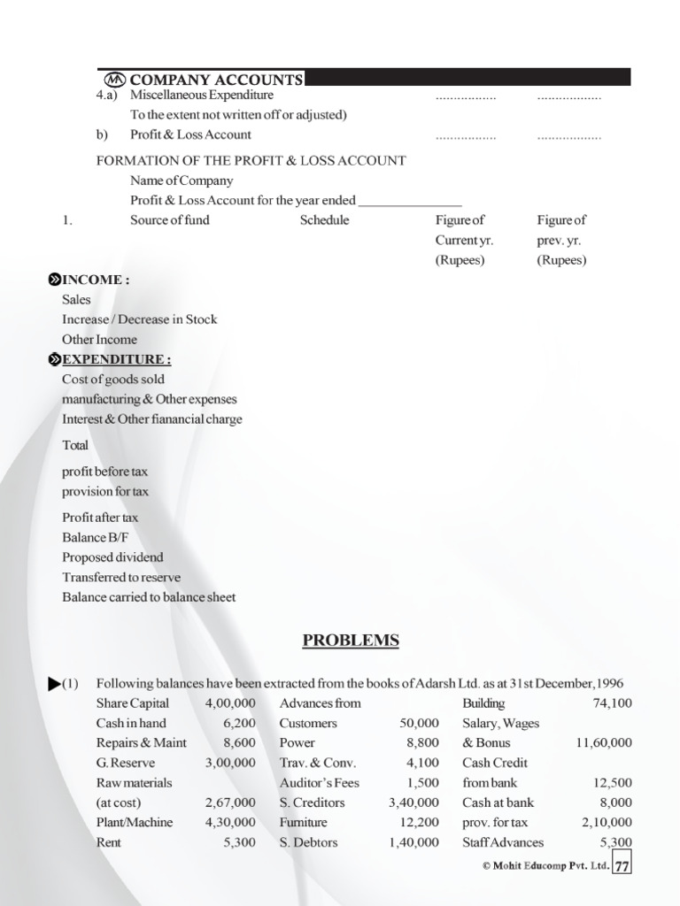Company Financial Statement Handout | PDF