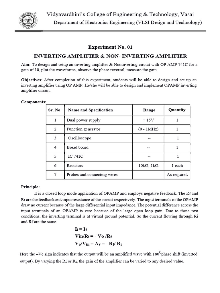 Inverting, Non-Inverting, and Summing Amplifiers | PDF | Operational ...