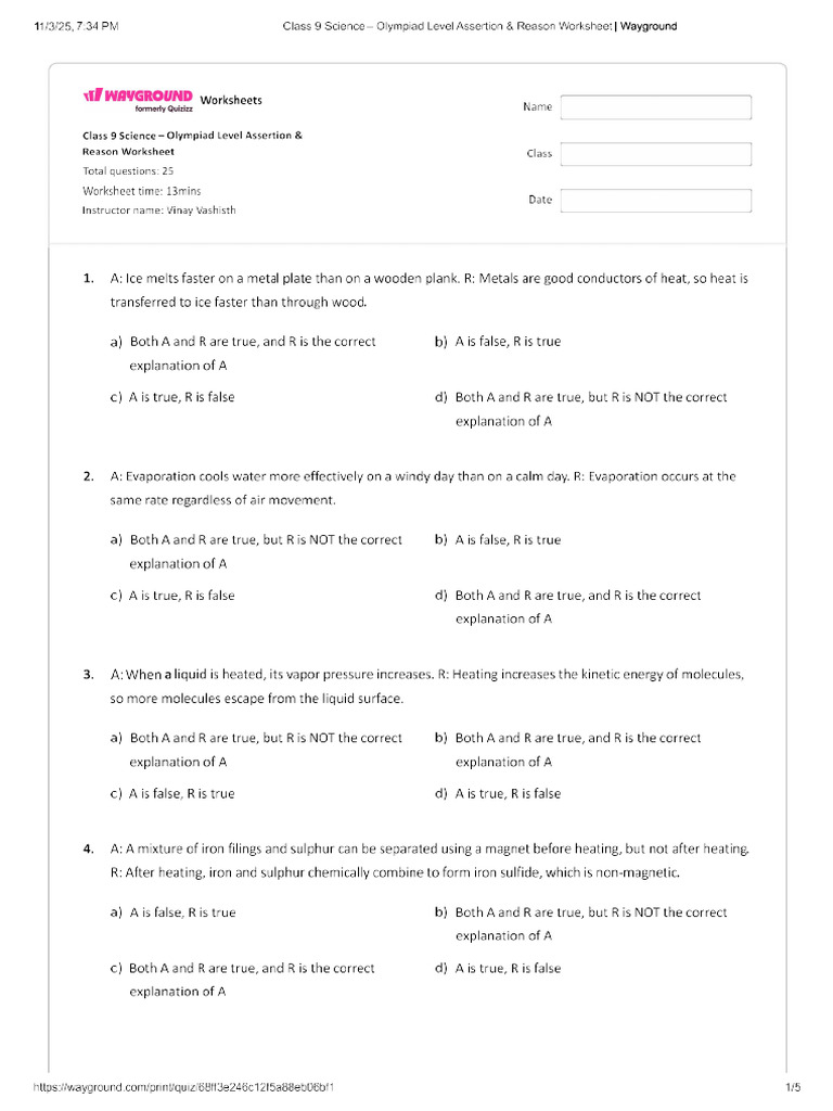 Ar Questions 9th | PDF