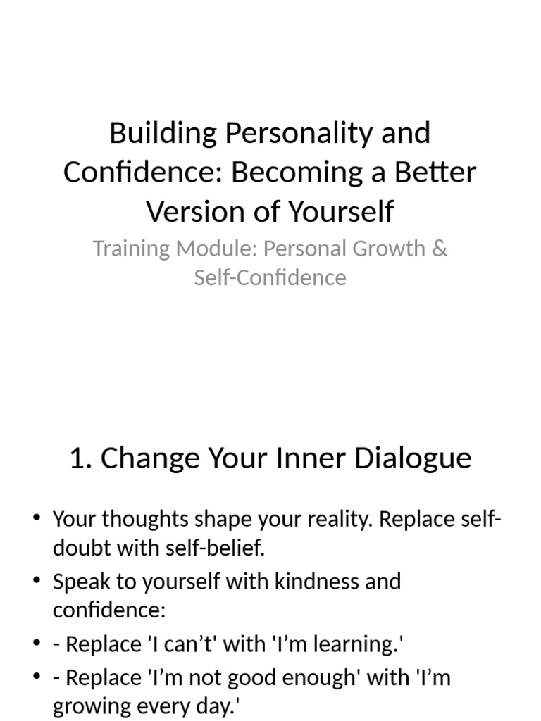 Building Personality and Confidence | PDF
