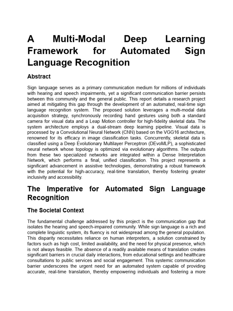 Automated Sign Language Recognition System | PDF | Computer Science ...