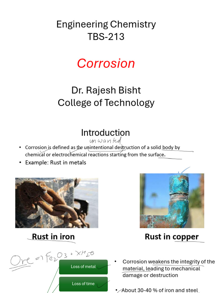 Understanding Corrosion in Engineering Chemistry | PDF | Corrosion ...