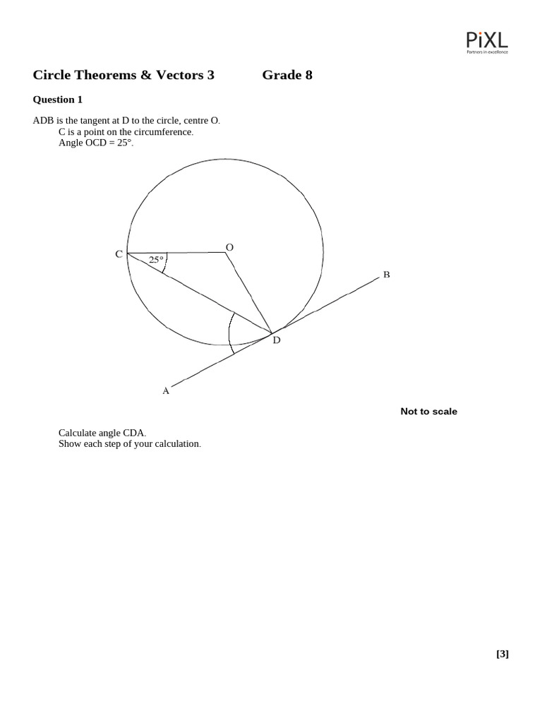 Circle Theorems and Vectors for Grade 8 | PDF