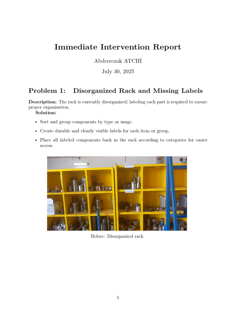 Immediate Intervention Report: Rack & Test Setup Issues | PDF