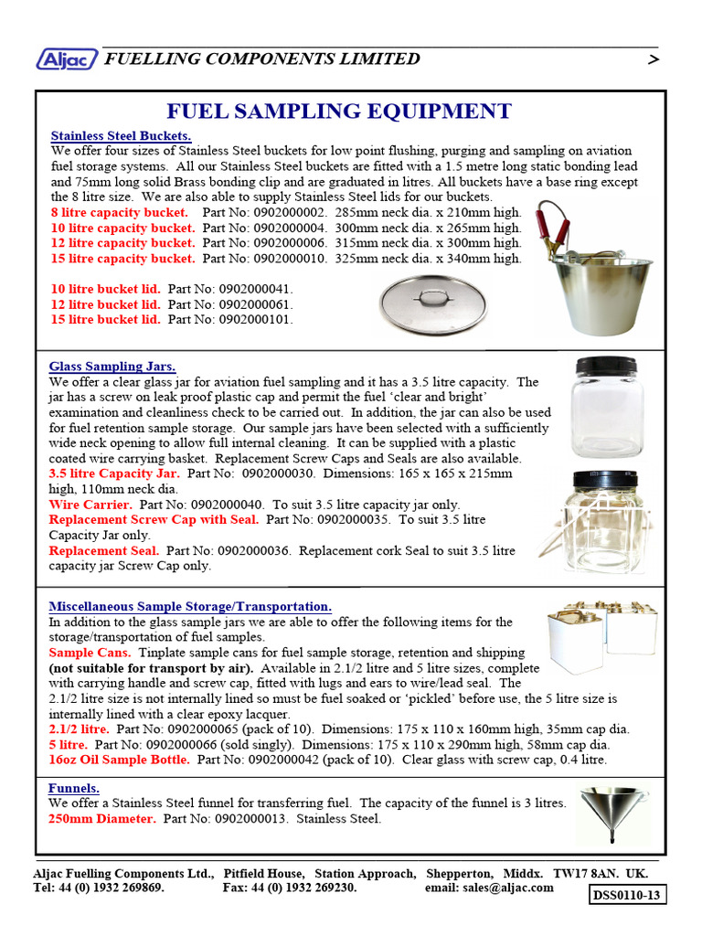 Fuel Sampling Equipment & Accessories | PDF