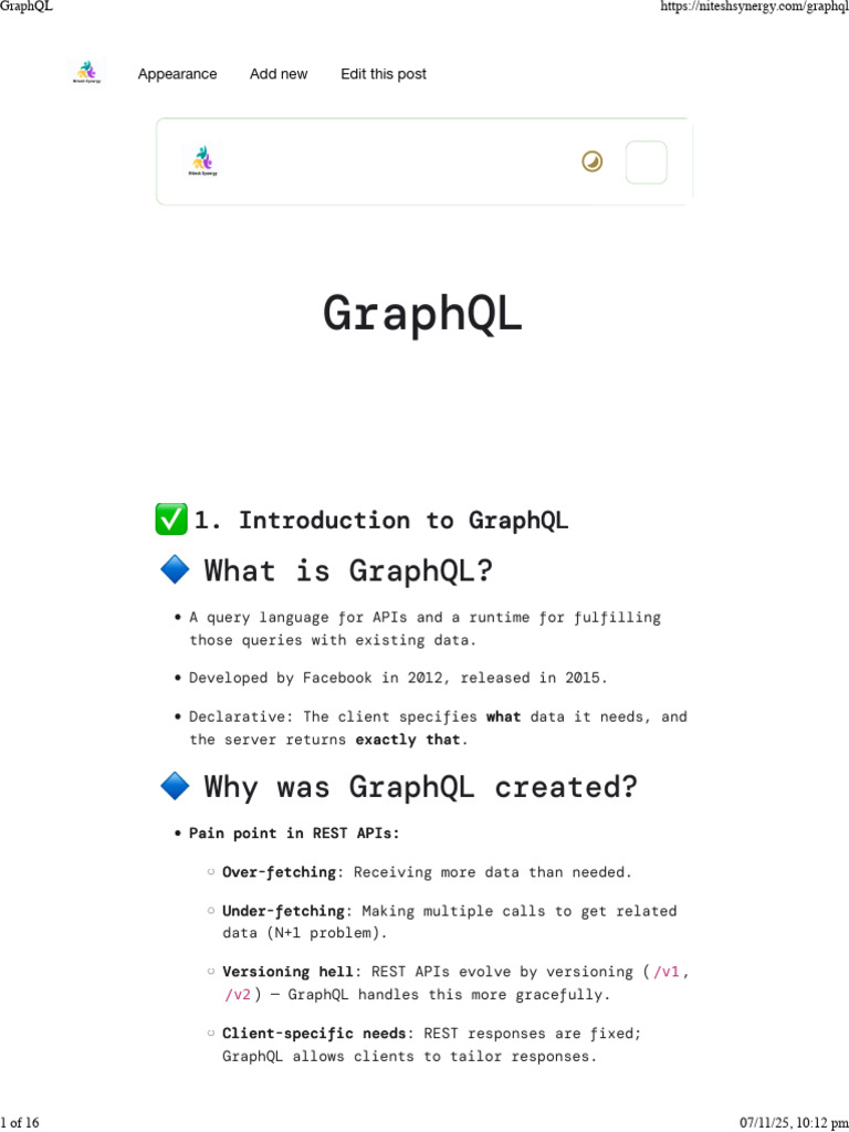 Introduction to GraphQL Basics | PDF | Computing | Software Development