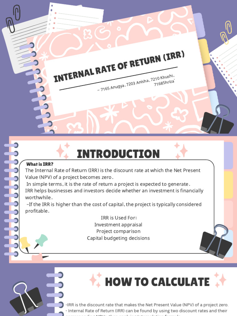 Understanding Internal Rate of Return (IRR) | PDF | Internal Rate Of ...