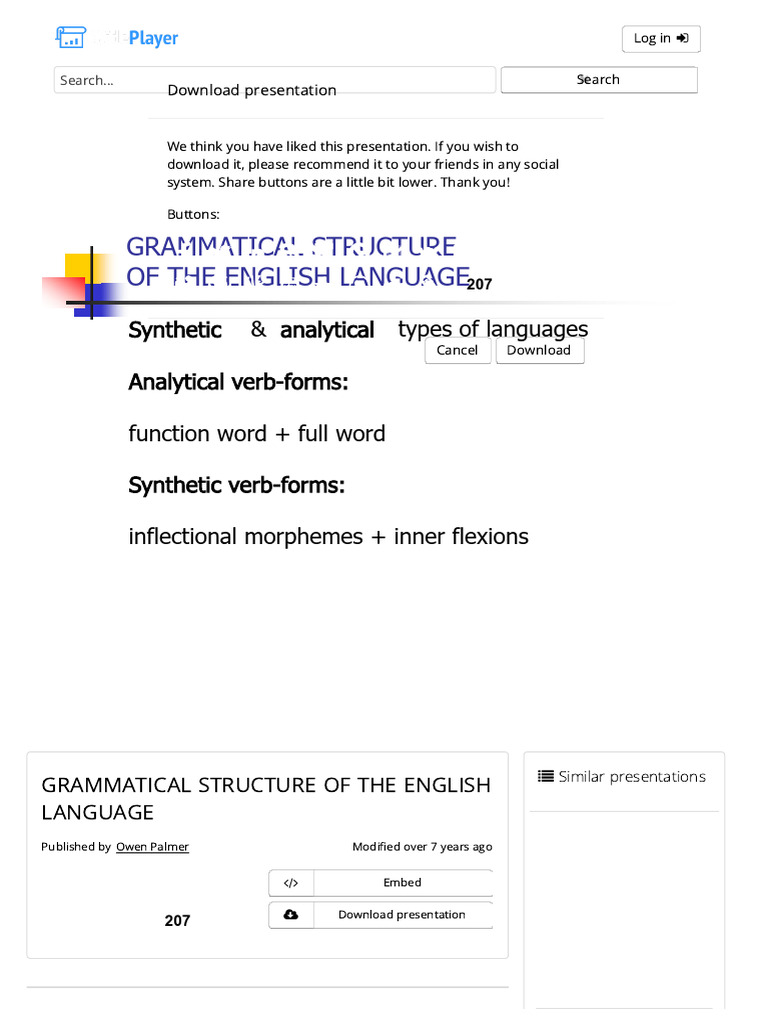 English Language Grammatical Structure | PDF | Verb | Grammatical Tense