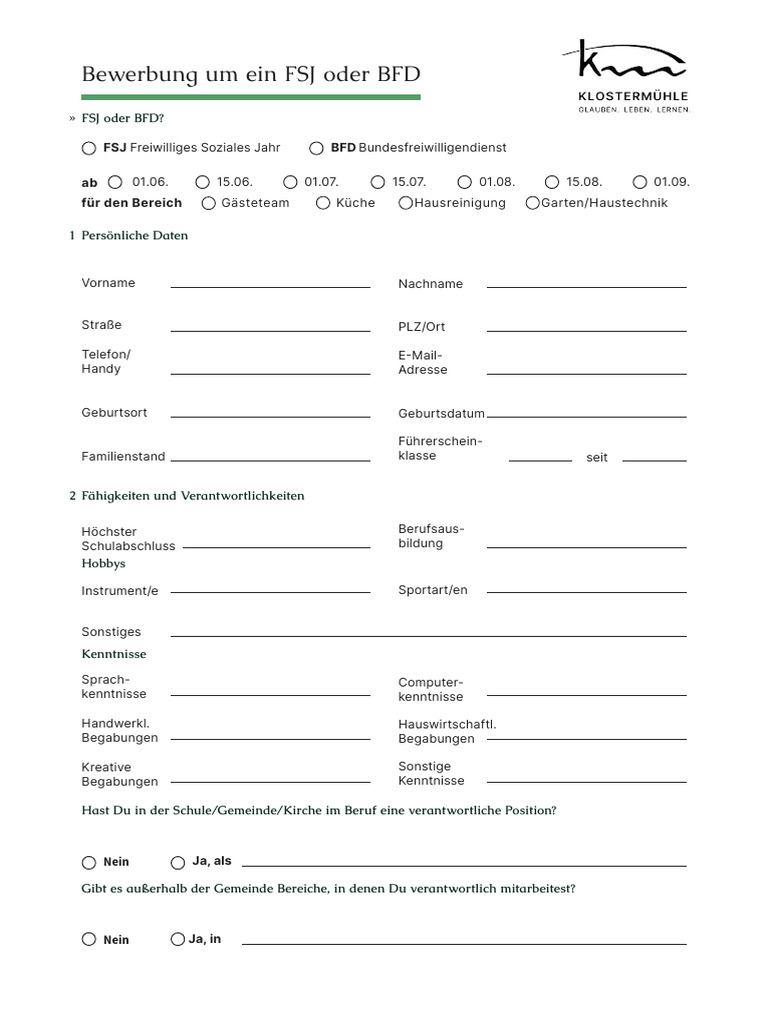Bewerbungsformular FSJ 21-03-16 1CNEU Luca | PDF