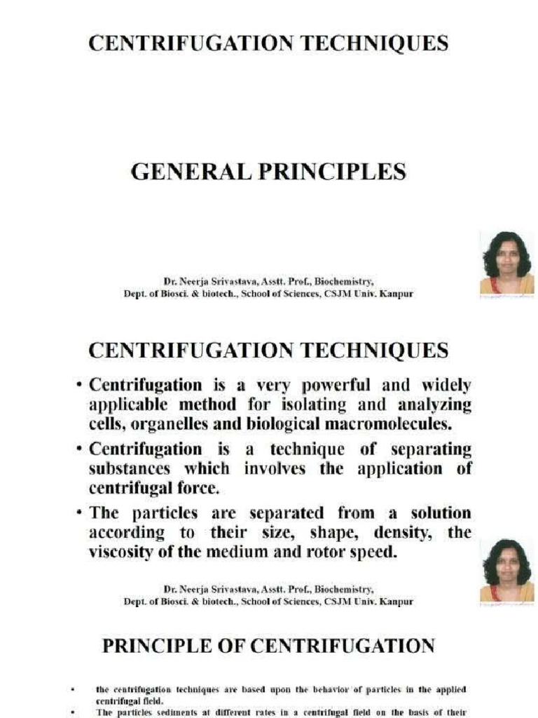 Centrifugation Techniques Overview | PDF