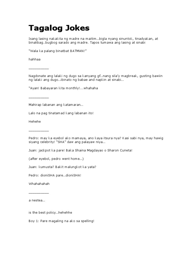 Tagalog Jokes PDF