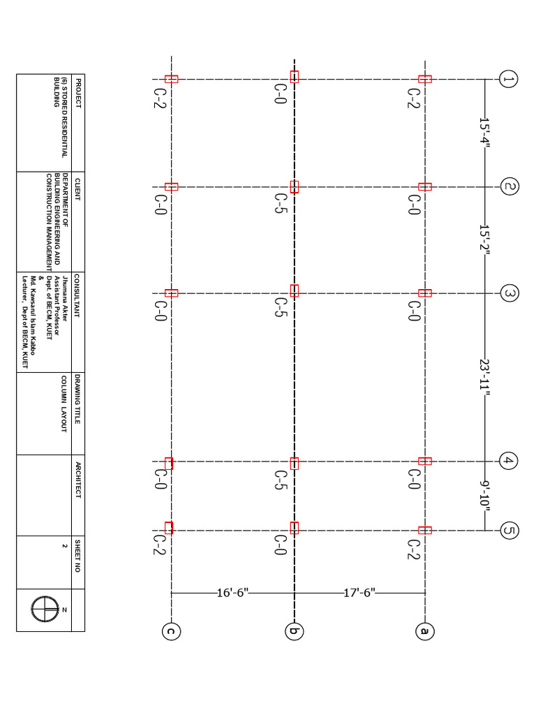 Column Layout for 6-Story Building | PDF