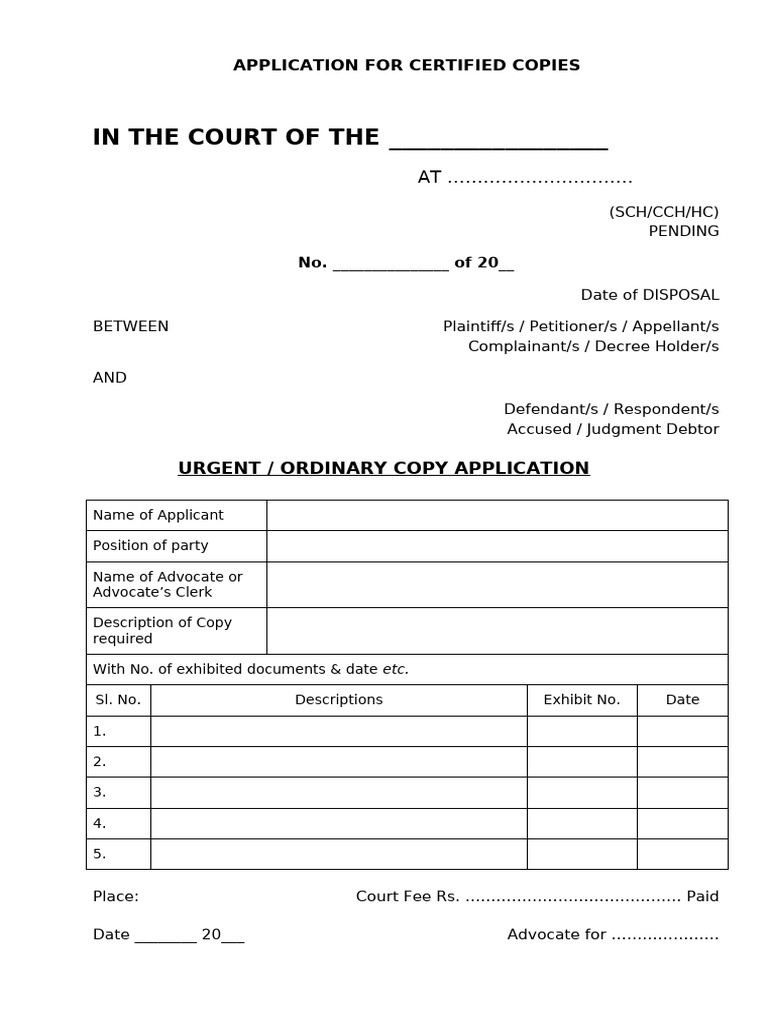 Certified Copy Application Form | PDF
