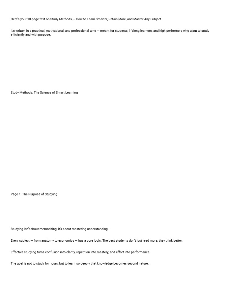 Effective Study Methods for Mastery | PDF | Learning | Memory