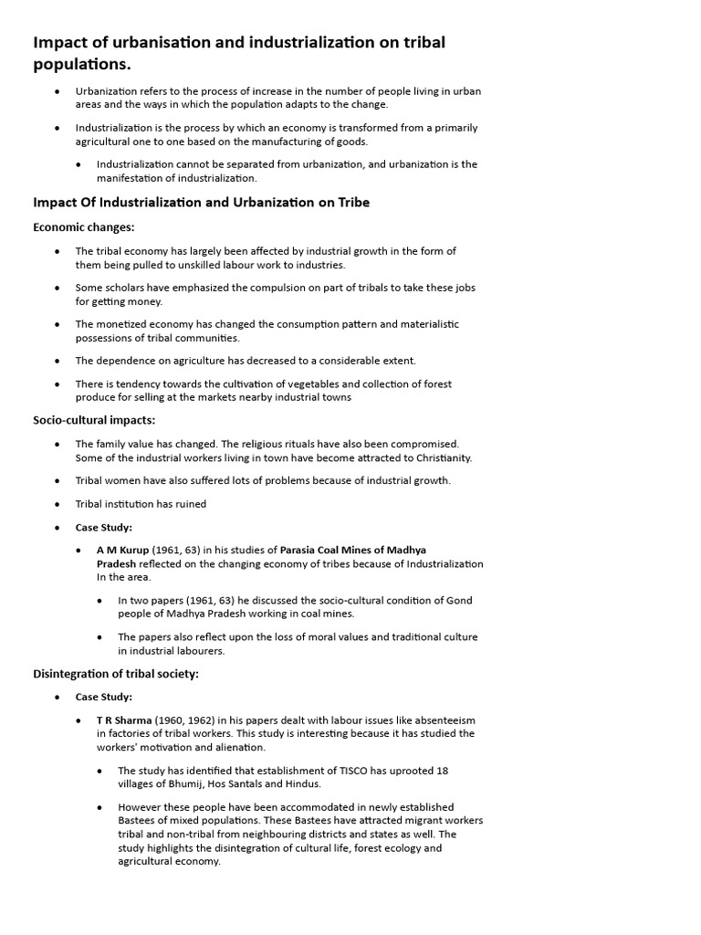 Urbanization's Impact on Tribal Communities | PDF | Urbanization ...