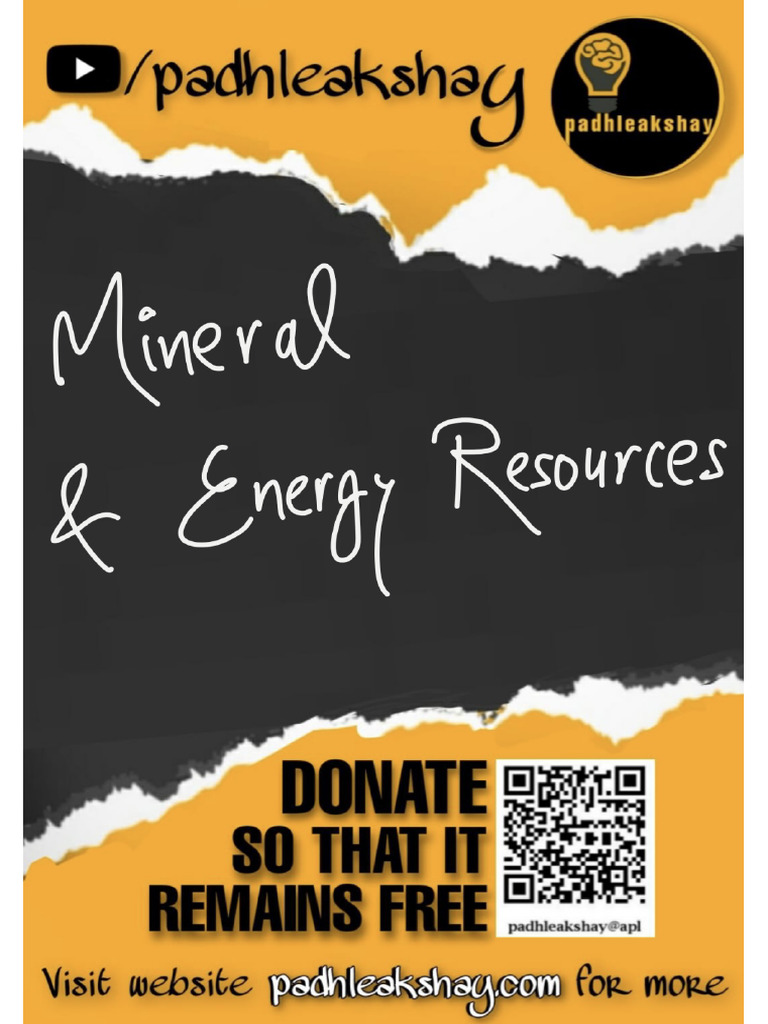 Mineral and Energy Resources - Worksheet | PDF | Coal | Lignite