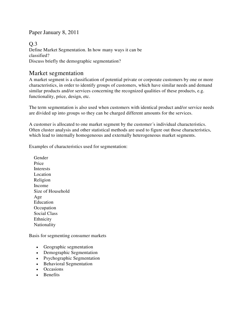 Understanding Market Segmentation Types | PDF | Market Segmentation ...