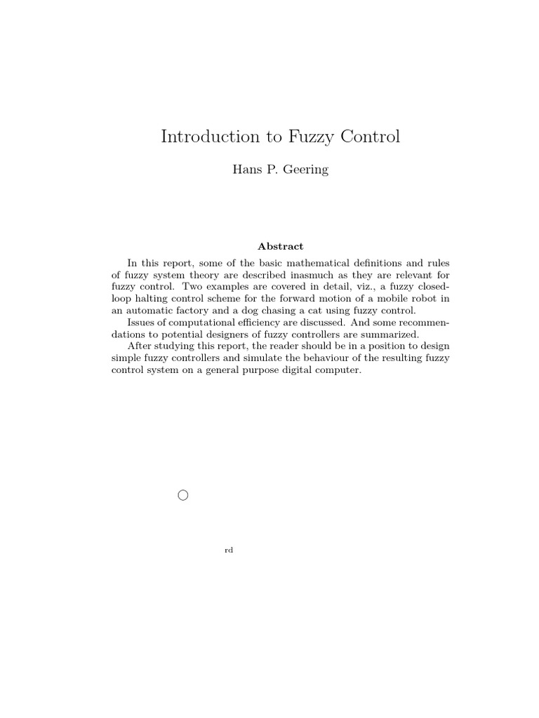 Fuzzy Control System Fundamentals | PDF | Function (Mathematics ...