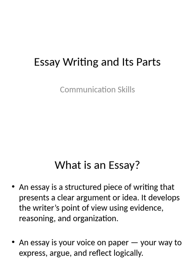 Essay Writing and Parts of Essay BS Communication Skills | PDF | Essays ...