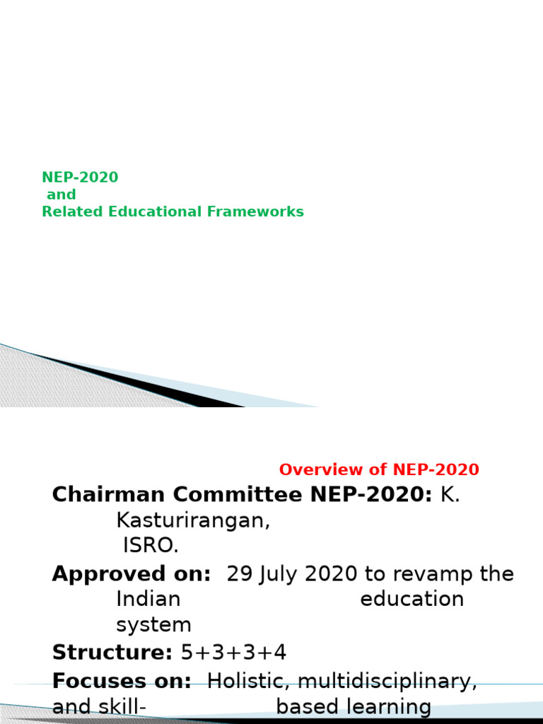NEP-2020 and Related Educational Frameworks | PDF | Curriculum | Learning