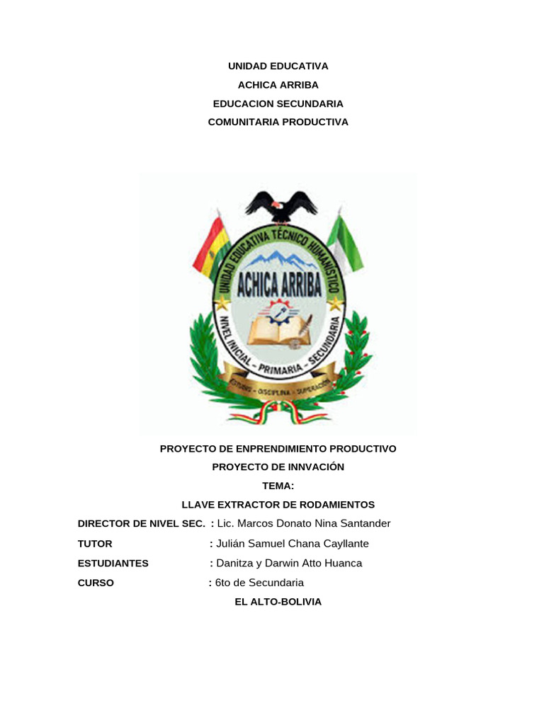 Achica Arriba Proyecto | PDF